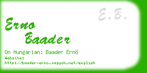 erno baader business card
