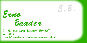erno baader business card